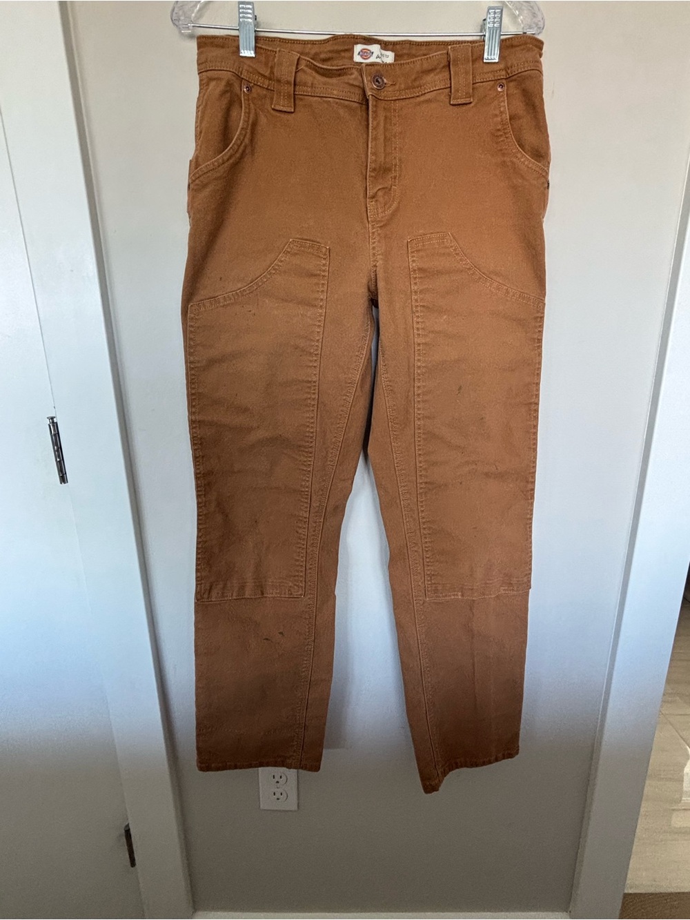 Dickies Women's Tan Work Chinos with Front Patch Pockets